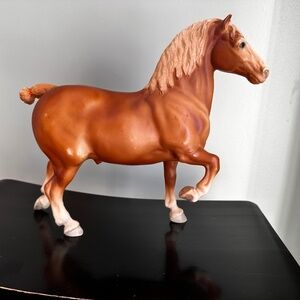 Vintage Breyer Traditional #94 Belgian Draft Horse with Docked Tail and Ribbon
